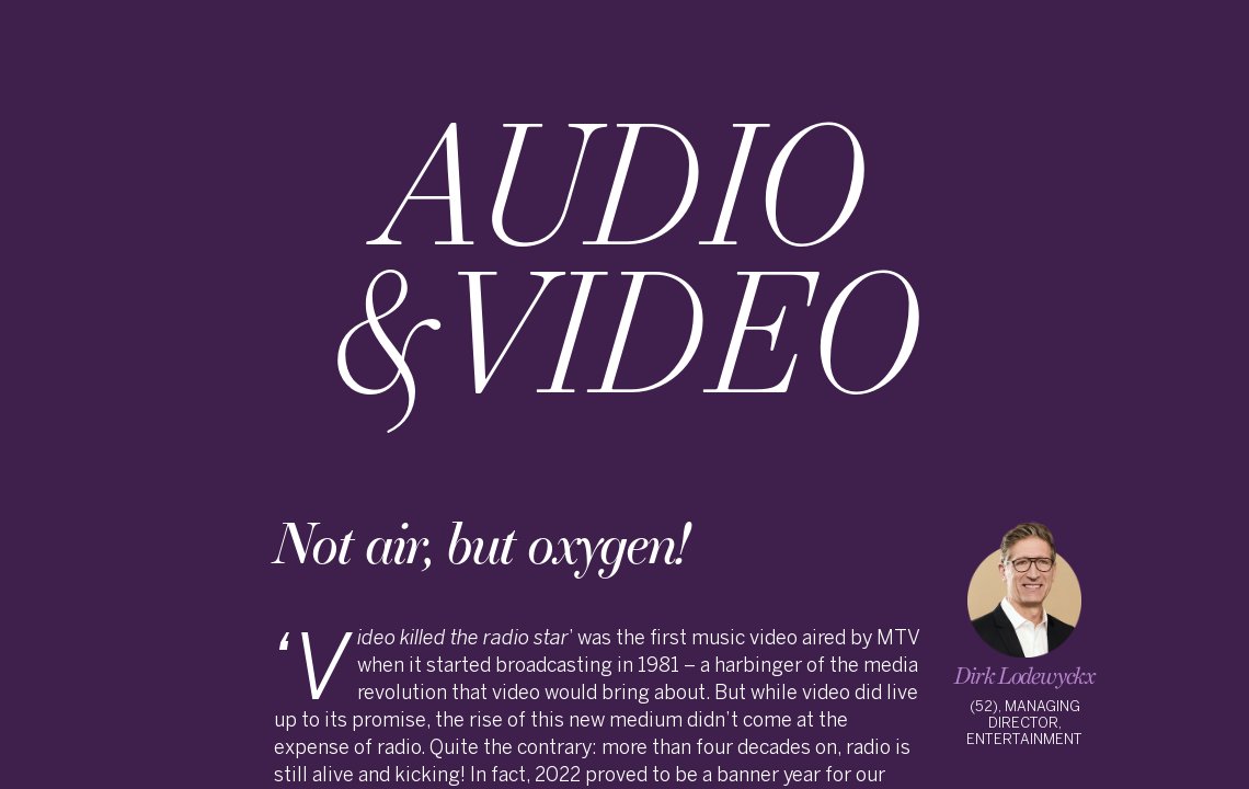Audio & video - DPG Media Annual Report 2022